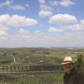 Paisaje vinicola en Montilla, España y el autor.