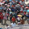 Maestros y maestras mantuvieron 24 días un plantón, paro de labores y actividades de protesta. Foto: Archivo