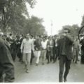 En la fotografía de una manifestación en el movimiento de 1968 aparece el doctor Gilberto Gómez Maza, activista chiapaneco.