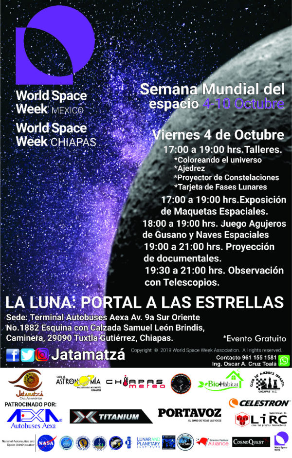 Semana Mundial Del Espacio 2019 La Luna Portal A Las Estrellas