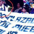 Aurelio Cruz López en una foto de las marchas de los desplazados exigiendo retorno a su comunidad