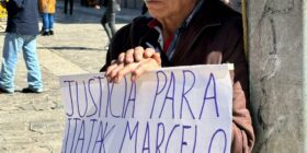 Peregrinación por los 100 años del natalicio del obispo Samuel Ruiz García, y para exigir justicia por el asesinato del padre Marcelo. Foto: Ángeles Mariscal